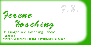 ferenc wosching business card